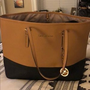 large michael kors two tone tote